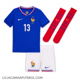 Camisa de Futebol França Kante #13 Equipamento Principal Infantil Europeu 2024 Manga Curta (+ Calças curtas)